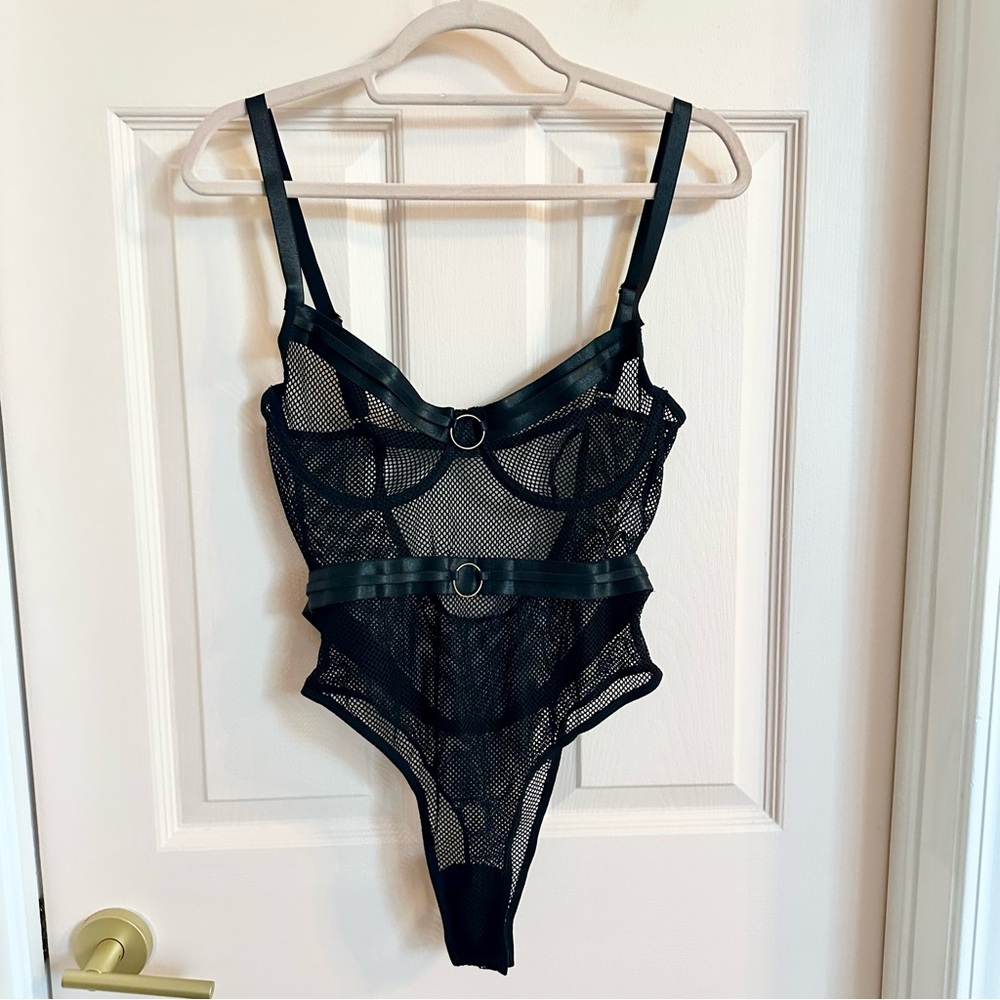 NWOT black netted bodysuit